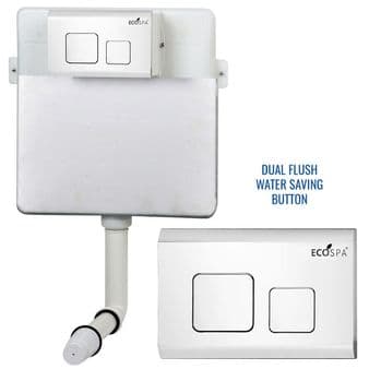 Concealed Cistern Universal WC | Back to Wall Floor Standing | White Flush Plate (Type 2) | EcoSpa®