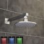 Concealed Thermostatic Mixer Shower Valve 2 Outlets Round LED Overhead & Handset