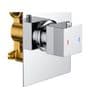 Concealed Thermostatic Shower Mixer Chrome 1 Way Outlet Round LED Overhead WRAS