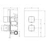 Concealed Thermostatic Shower Mixer Chrome 1 Way Outlet Round LED Overhead WRAS