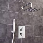 Concealed Thermostatic Shower Mixer Valve 200mm Ultra Thin Square Head