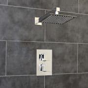 Concealed Thermostatic Shower Mixer Valve Chrome 1 Way Thin Square Overhead WRAS