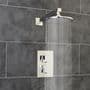 Concealed Thermostatic Shower Mixer Valve Modern Chrome 1 Outlet Round Head WRAS