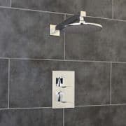 Concealed Thermostatic Shower Mixer Valve Modern Chrome 1 Outlet Round Head WRAS