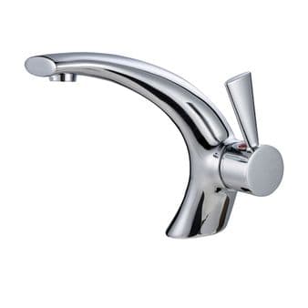 Curvare Bathroom Basin Mixer Tap in Chrome by Lusso Vittoria
