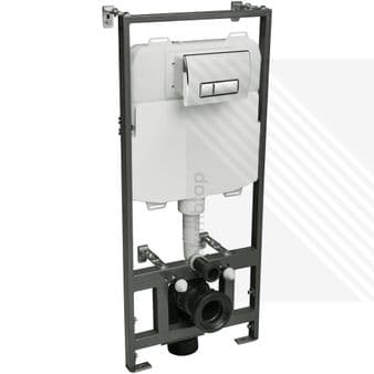 CYCLONE CONCEALED UNIVERSAL 1.17M - 1.37M WALL HUNG WC FRAME AND CISTERN WITH FLUSH PLATE