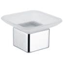 Deck Mounted Soap Dish in Frosted Glass/Chrome