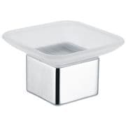 Deck Mounted Soap Dish in Frosted Glass/Chrome
