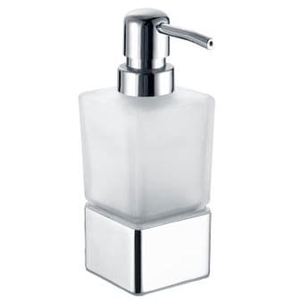 Deck Mounted Soap Dispenser in Frosted Glass/Chrome