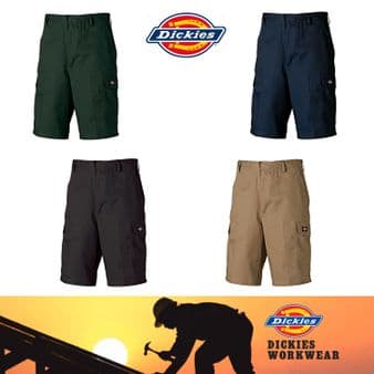 DICKIES REDHAWK WD834 Men's Workwear Cargo Shorts • Black Olive Khaki Navy