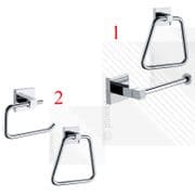 ECOSPA 2 Piece Bathroom Accessory Set, Toilet Roll Holder & Towel Ring Set in Chrome
