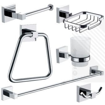 ECOSPA 6 Piece Bathroom Accessory Pack in Chrome