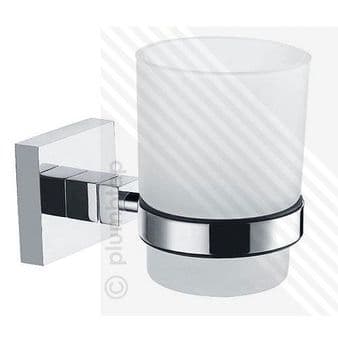 ECOSPA Bathroom Accessory - Drinking Glass Tumbler or Toothbrush Holder Chrome