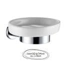 ECOSPA Ceramic & Chrome Soap Dish Holder in a Cream Finish : Bathroom Accessory