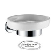 ECOSPA Ceramic & Chrome Soap Dish Holder in a Cream Finish : Bathroom Accessory