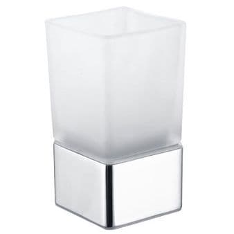 ECOSPA Deck Mounted Tumbler in Frosted Glass/Chrome