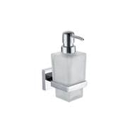 ECOSPA Modern Bathroom Frosted Glass & Chrome Soap Dispenser with Pump Action