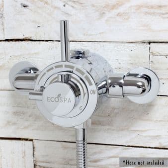 ECOSPA Modern Concentric Solid Brass Exposed Dual Thermostatic Bathroom Shower Mixer Valve