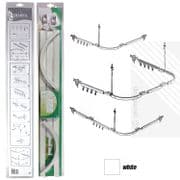 EcoSpa Professional White Shower Curtain Hanging Track Rail | 3 Configurations