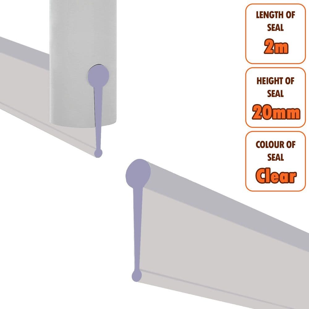 ECOSPA Replacement Rubber Seal for Folding Bath Shower Screen