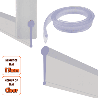ECOSPA Replacement Rubber Seal for Folding Bath Shower Screen Enclosures • CLEAR • 2 Metres