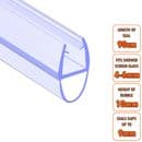 ECOSPA Shower Screen Door Seal (Type 1) 4-6mm Glass Thickness Seals Gaps up to 9mm TWIN PACK