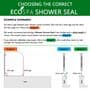 ECOSPA Shower Screen Door Seal (Type 4)  4-6mm Glass Thickness  Seals Gaps up to 12mm *TWIN PACK
