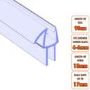 ECOSPA Shower Screen Door Seal (Type 5) 4-6mm Glass Thickness Seals Gaps up to 17mm *TWIN PACK