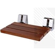 ECOSPA Solid Wood Teak Wall Mounted Folding Shower Seat Bathroom Mobility Aid