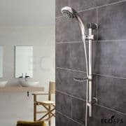 EcoSpa Swift 6 Mode Chrome Shower Kit with Soap Dish and Adjustable Riser Rail