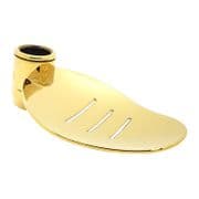 Gold Soap Dish for Shower • Large Oval Design • Fits 25mm Riser Rail