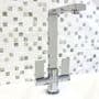 Modern Angular Chrome Kitchen Sink Mixer Tap | Dual Lever Streamlined NEW