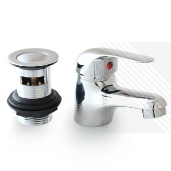 Modern Arian Single Lever Tommy Low Pressure Basin Chrome Mixer Tap with a Classic Design with FREE Pop-Up Slotted Waste
