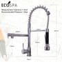 Modern Kitchen Pull Down Mixer Spray Tap | Swivel Spout 360° Dual Function | Stylish Shiny Chrome Finish | EcoSpa®