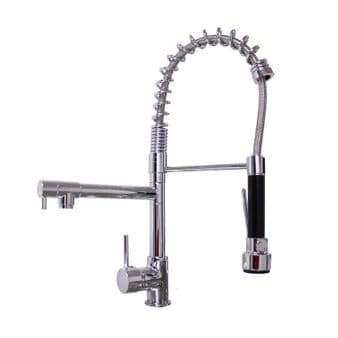 Modern Kitchen Pull Down Mixer Spray Tap | Swivel Spout 360° Dual Function | Stylish Shiny Chrome Finish | EcoSpa®