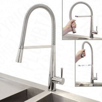Modern Kitchen Pull Down Mixer Tap | Swivel Spout 360° | Stylish Chrome Finish | EcoSpa®