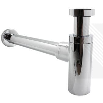 Modern Round Bathroom Basin Bottle Trap & Outlet Pipe in Chrome