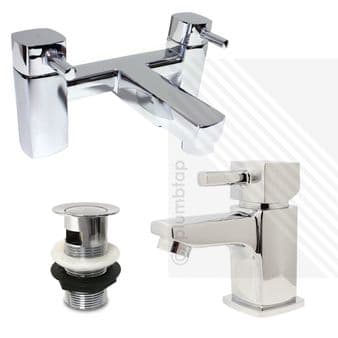 Orion Modern Cloakroom Basin Mixer and Bath Filler Pack