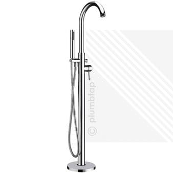 Premier Floor Free Standing Bath Shower Mixer | Single Lever Tap Handset Chrome