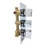 Premium Concealed Thermostatic Shower Mixer Valve 2 Outlets 3 Handles