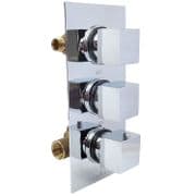 Premium Concealed Thermostatic Shower Mixer Valve 2 Outlets 3 Handles