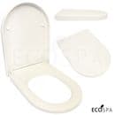 Premium D-SHAPE Soft Close WHITE Toilet Seat Bathroom | Top Fixing Hinges WC