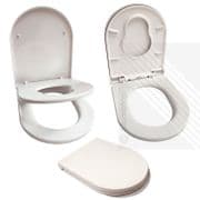 Premium D Shape Toilet Seat for Families in Glossy White