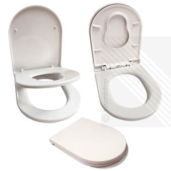 Premium D Shape Toilet Seat for Families in Glossy White
