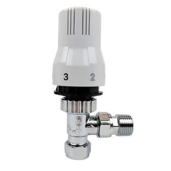 Primaflow TRV Angled Radiator Thermostatic Rad Valve 15mm Bi-Directional Chrome