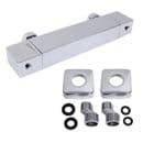 Shower Bar Valve Chrome | Exposed Thermostatic Mixer | Square Design | Bathroom