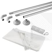Shower Curtain Rail Kit Chrome 4 Configurations | L-Shape / U-Shape / Straight