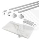 Shower Curtain Rail Kit White 4 Configurations | L-Shape / U-Shape / Straight