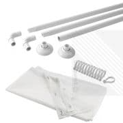 Shower Curtain Rail Kit White 4 Configurations | L-Shape / U-Shape / Straight