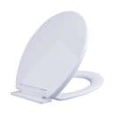 White Oval Toilet Seat Soft Slow Close Easy Clean Bathroom WC Bottom Hinge